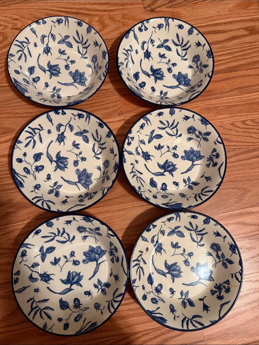 Royal Stafford Floral Ceramic Soup Bowls - Classic Botanical set of 6